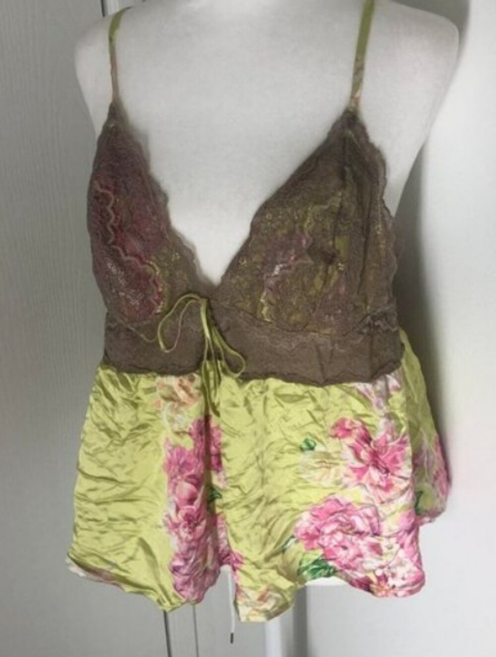 Victoria's Secret Lace Floral Print Cami Slip Top XL